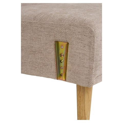 Sofa rozkładana Kells beżowa ciemna/ naturalne nogi