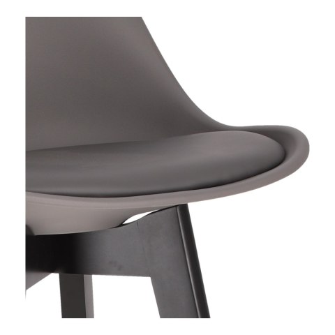 Stołek barowy Norden wood black low PP ciemny szary