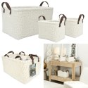 Zestaw 3 koszy Boucle kremowe