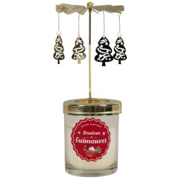 Świeca zapachowa świąteczna karuzela biała