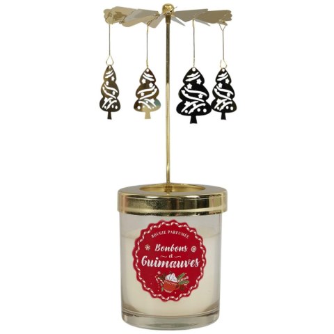 Świeca zapachowa świąteczna karuzela biała