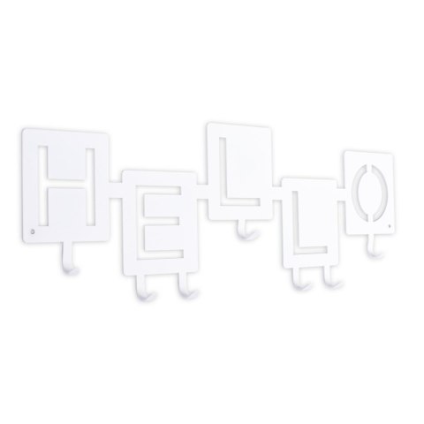 Wieszak ścienny Hello biały