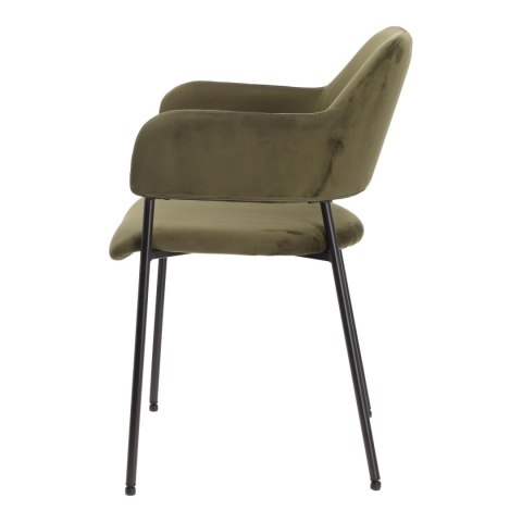 Zestaw 2 krzeseł Lima welurowych z podłokietnikami zielone