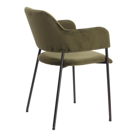 Zestaw 2 krzeseł Lima welurowych z podłokietnikami zielone