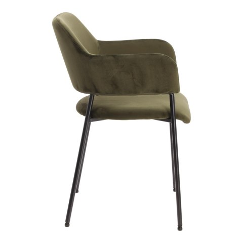 Zestaw 2 krzeseł Lima welurowych z podłokietnikami zielone
