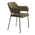 Zestaw 2 krzeseł Lima welurowych z podłokietnikami zielone