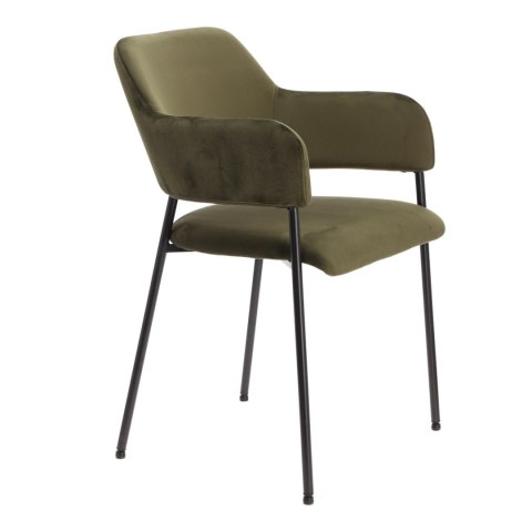 Zestaw 2 krzeseł Lima welurowych z podłokietnikami zielone