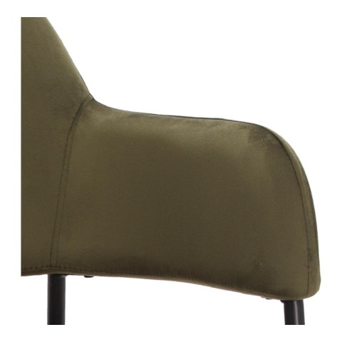 Zestaw 2 krzeseł Lima welurowych z podłokietnikami zielone