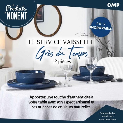 Zestaw obiadowy Temp na 4 osoby niebieski