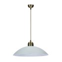 Lampa wisząca Mira 1xE27 60W patynowa z białym kloszem klasyczna do kuchni, jadalni, salonu, przedpokoju, elegancka, metalowa