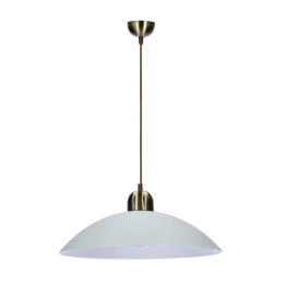 Lampa wisząca Mira 1xE27 60W patynowa z białym kloszem klasyczna do kuchni, jadalni, salonu, przedpokoju, elegancka, metalowa