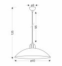 Lampa wisząca Mira 1xE27 60W patynowa z białym kloszem klasyczna do kuchni, jadalni, salonu, przedpokoju, elegancka, metalowa