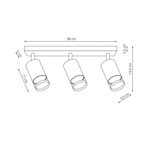 Spot Virella 3 biały 3xGU10