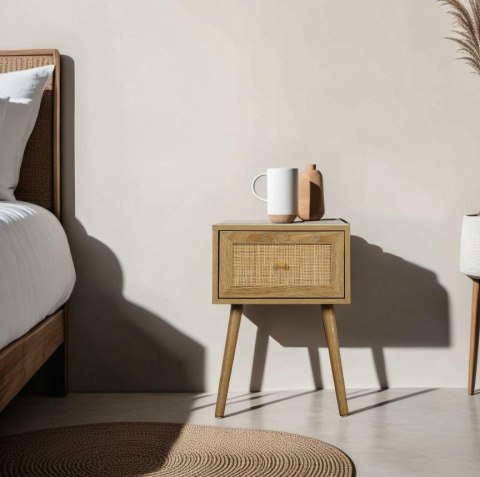 Szafka nocna styl Boho naturalna