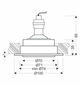 UM-10 WH GU10 10W oprawa stropowa uchylna podtynkowa biała