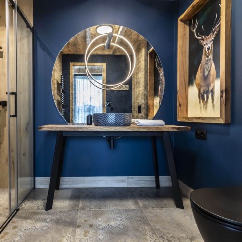 Kinkiet Mirror S czarny IP44 LED CCT