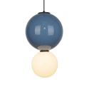 Lampa wiszaca kula białą, niebieska Pieve PND-95221-1L-BLU