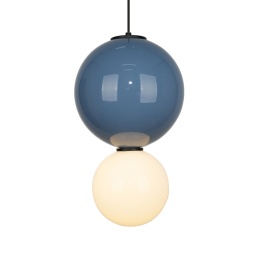 Lampa wiszaca kula białą, niebieska Pieve PND-95221-1L-BLU