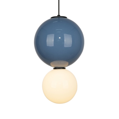 Lampa wiszaca kula białą, niebieska Pieve PND-95221-1L-BLU