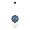 Lampa wiszaca kula białą, niebieska Pieve PND-95221-1L-BLU
