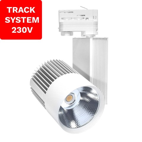 Reflektor Szynowy Track System DD-03 30W 3000K Biały 3 fazowy 230V