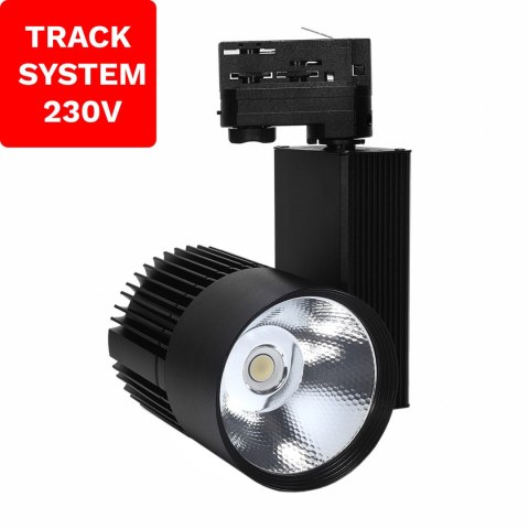 Reflektor Szynowy Track System DD-03 30W 4000K Czarny 3 fazowy 230V