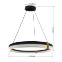 Lampa wisząca Plum Triangle 60 cm czarno-transparentna LED CCT