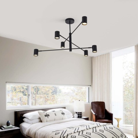 Lampa wisząca Snow 6 czarna 6xGU10