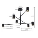 Lampa wisząca Snow 6 czarna 6xGU10
