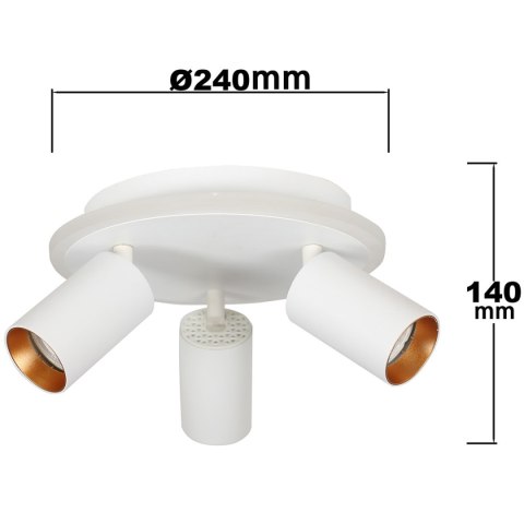 Plafon Parma 3 okrągły biały 3xGU10 LED CCT