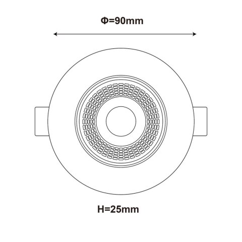 Ruchome oczko podtynkowe Plus czarne LED CCT