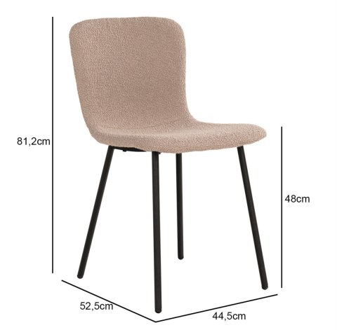 Krzesło Halden bouncle beżowe/ czarne