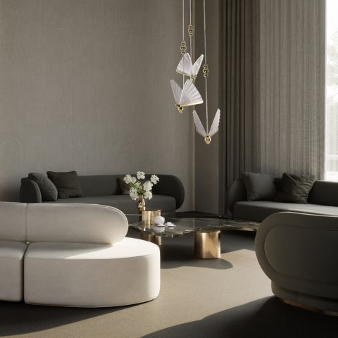Lampa wisząca Mariposa 3 złota LED CCT