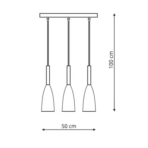 Lampa wisząca Solin 3 czarna 3xE27