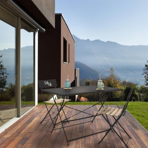 Stół składany Palermo czarny 70x110 cm