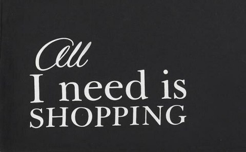 Torba shopper All I Need Is Shopping czarna