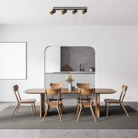 Zestaw reflektorów plafon Parma czarny 4xGU10 plus LED