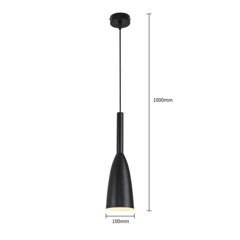 Lampa wisząca Solin 1 czarna 1xE27