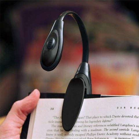 Lampka z klipsem do czytania szara