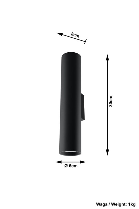 Kinkiet LAGOS 2 Czarny