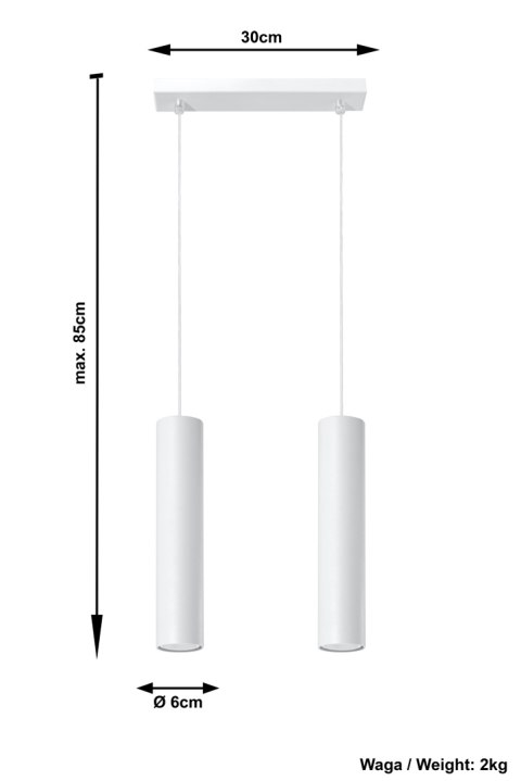 Lampa Wisząca LAGOS 2 Biały