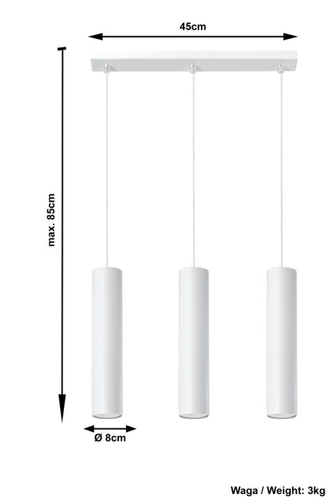 Lampa wisząca LAGOS 3 Biały