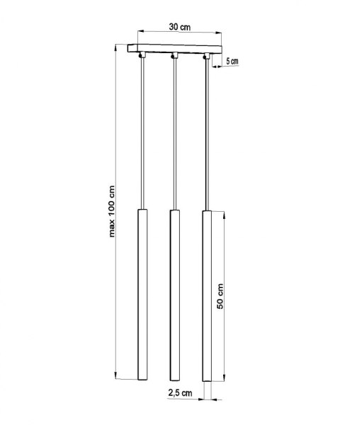 Lampa Wisząca PASTELO 3 Czarna