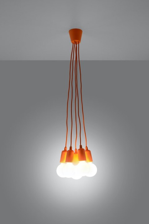 Lampa wisząca DIEGO 5 pomarańczowy