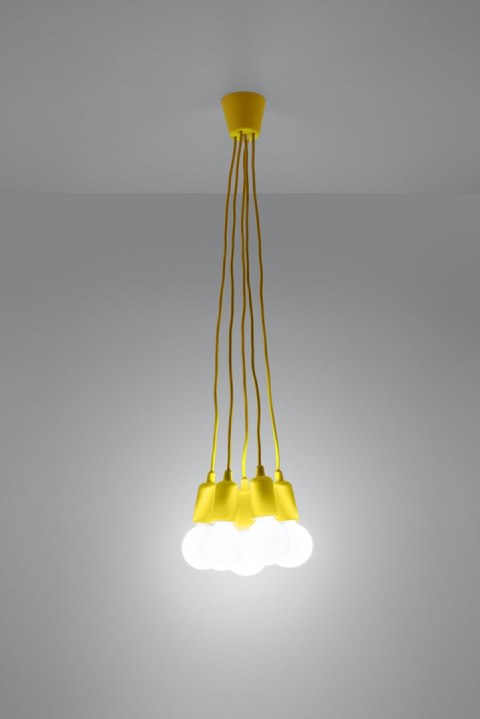 Lampa wisząca DIEGO 5 żółta