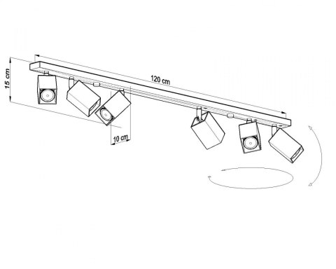 Listwa reflektor plafon MERIDA 6L Biały