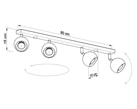 Plafon OCULARE 4L Czarny