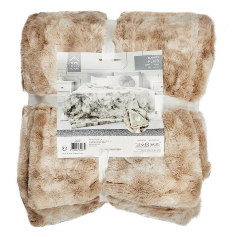 Koc Furry 140x200cm brązowo-kremowy