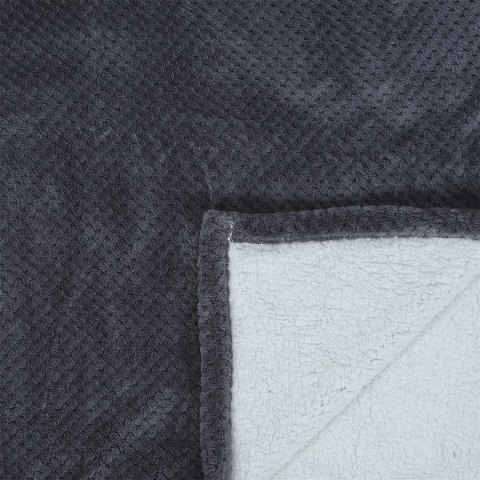 Koc Sherpa szary 180x220cm gruby