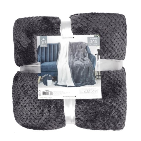 Koc Sherpa szary 180x220cm gruby